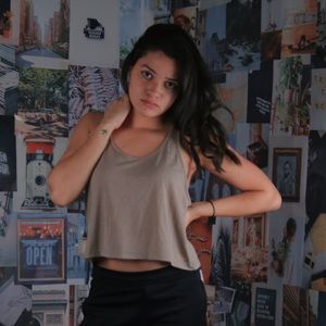 Light brown nude cropped tank top